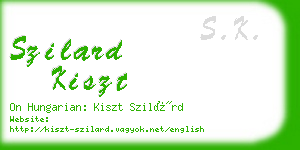 szilard kiszt business card